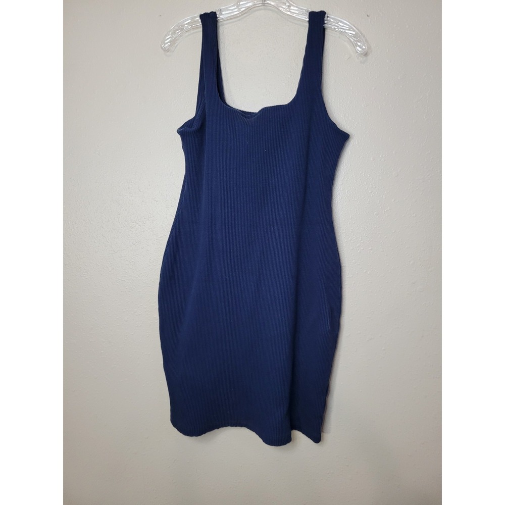 Madewell Ribbed Knit Stretch Bodycon Mini Dress Blue Size XL